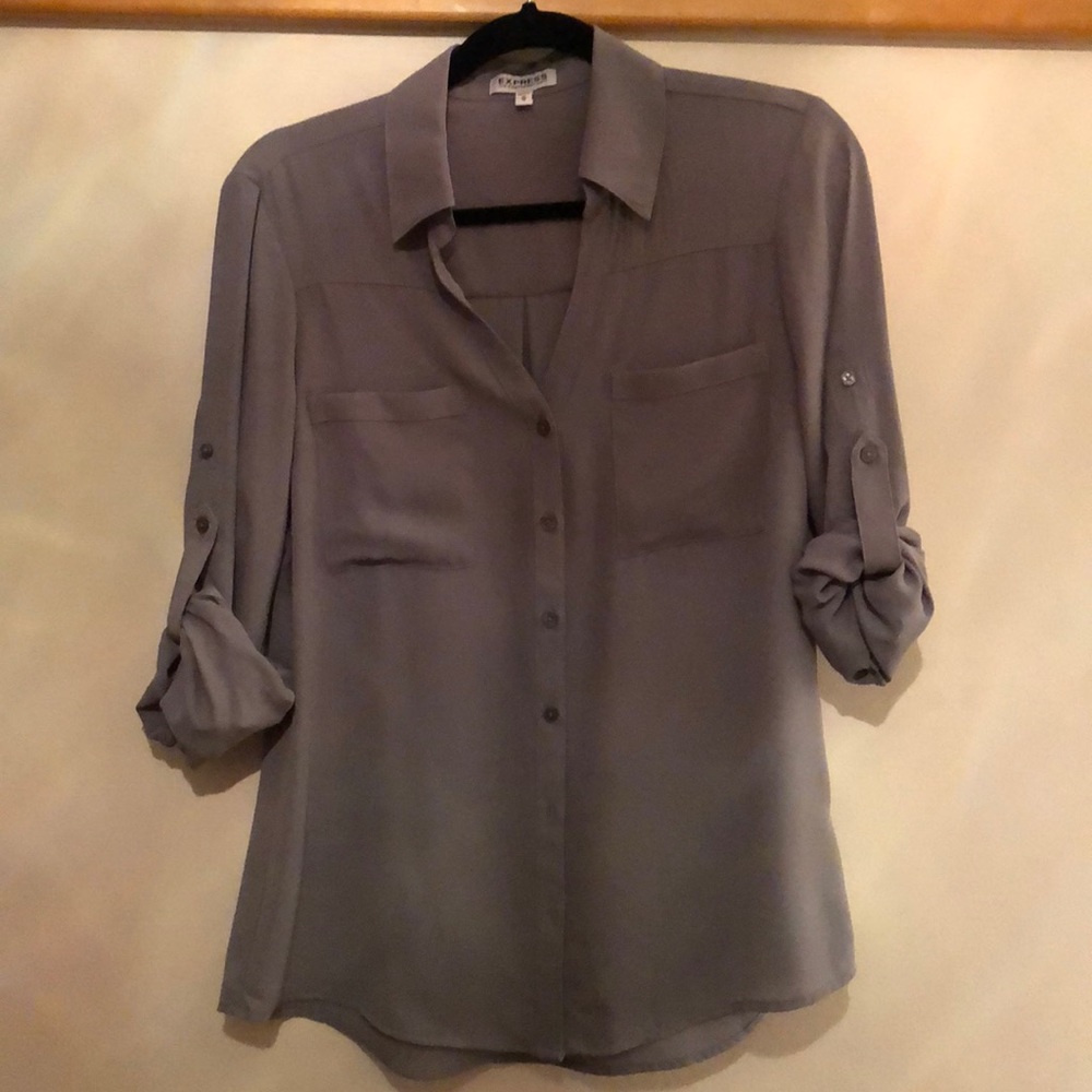 Express Grey Portofino Shirt Size Med